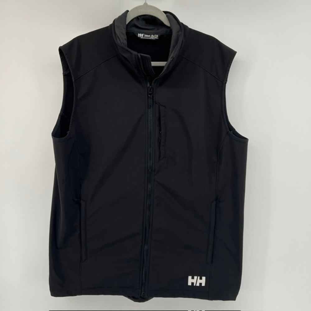 Helly Hansen Paramount Fleece Lined Softshell Gilet Vest Mens XL Black ZipPocket